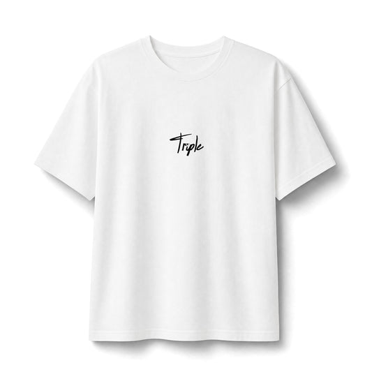 Triple Graphic Tee — 'TYPE AHH' Black & White Vintage Print